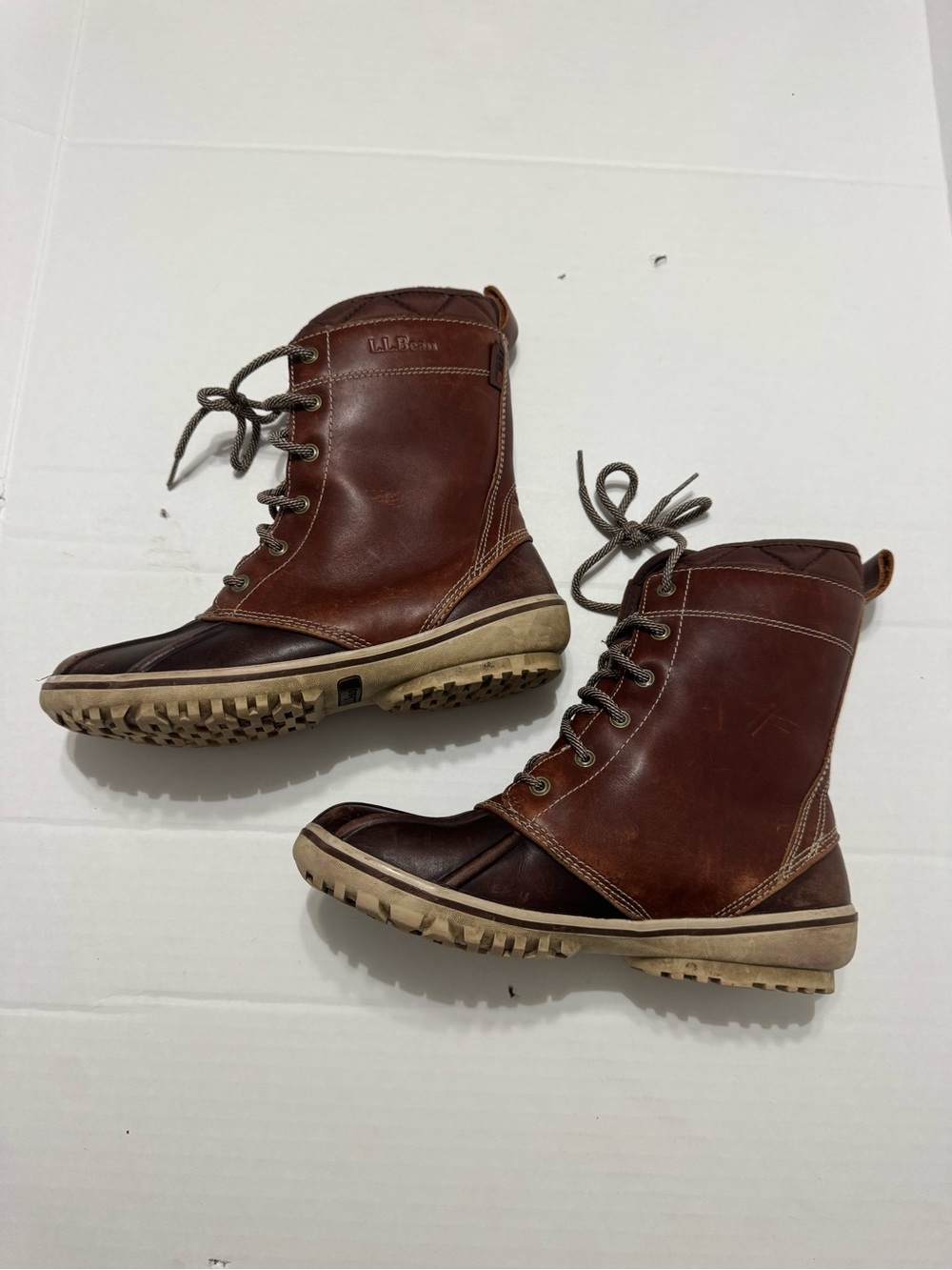 L.L.Bean Women's 7 Medium Brown Leather Duck Boots
